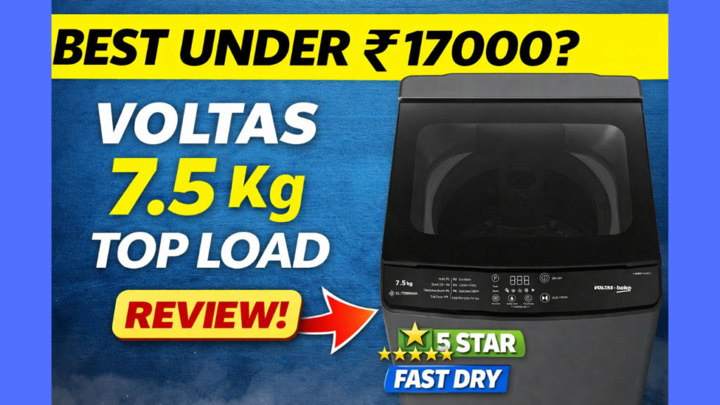 Voltas Beko 7.5 Kg 5 Star Fully Automatic Top Load Washing Machine Review (WTL7506UAA)