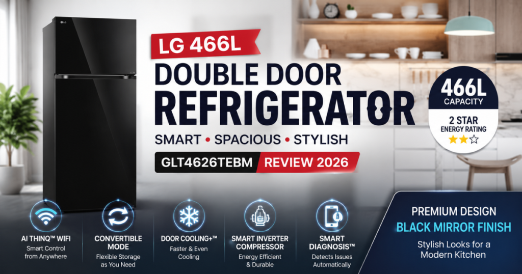 LG 466L Double Door Refrigerator GLT4626TEBM Review (2026)