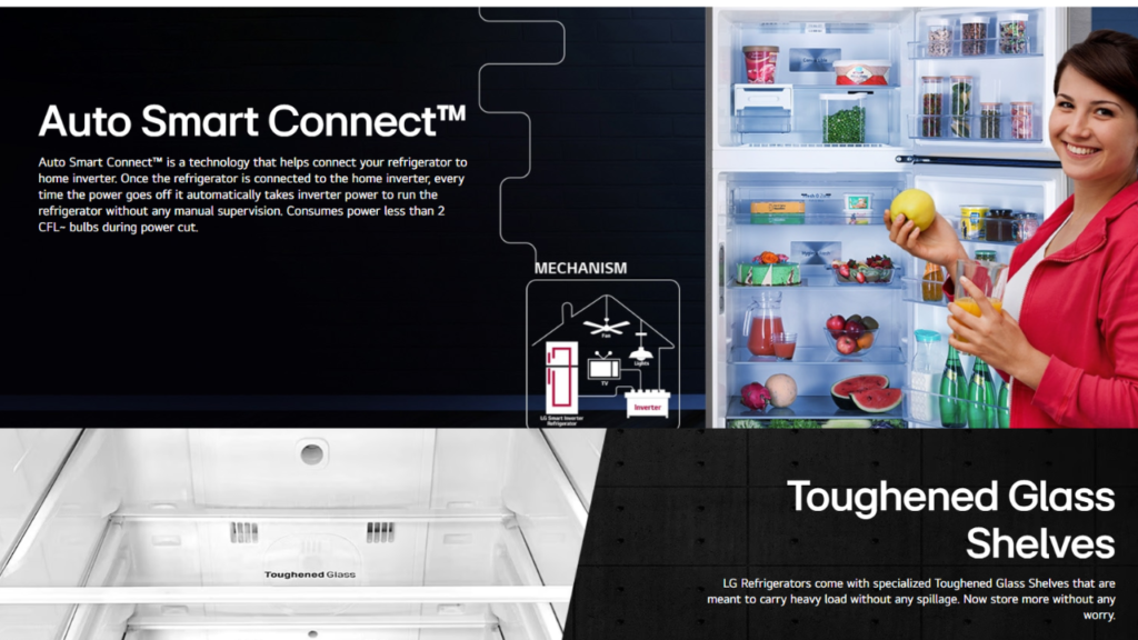 The LG 466L GLT4626TEBM is a premium double-door refrigerator
